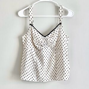 NWT Hollister Lace Trim Chiffon Polka Dot Tank